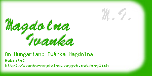 magdolna ivanka business card